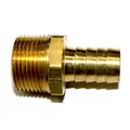 Interstate Pneumatics Brass Hose Barb Fitting, Connector, 5/8 Inch Barb X 3/4 Inch NPT Male End, PK 100 FM98-5-100K